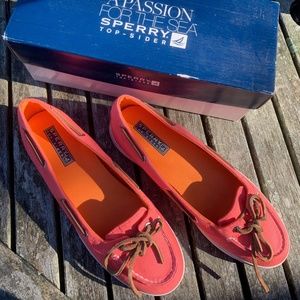 Sperry Women's Lola Neon Salmon Canvas Shoes